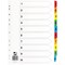 Q-Connect Reinforced Board Index Dividers, 1-10, Multicolour Tabs, A4, White