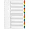 Q-Connect Reinforced Board Index Dividers, 1-20, Multicolour Tabs, A4, White