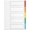 Q-Connect Reinforced Board Subject Dividers, 5-Part, Blank Multicolour Tabs, A4, White
