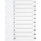 Q-Connect Reinforced Board Index Dividers, 1-10, Clear Tabs, A4, White