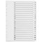 Q-Connect Reinforced Board Index Dividers, A-Z, Clear Tabs, A4, White