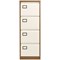 Jemini Foolscap Filing Cabinet, 4 Drawer, Coffee and Cream
