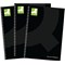 Q-Connect Wirebound Executive Notebook, A5, Ruled, 160 Pages, Black, Pack of 3