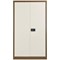 Jemini Tall Steel Stationery Cupboard, 3 Shelves, 1806mm High, Coffee and Cream