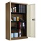Jemini Tall Steel Stationery Cupboard, 3 Shelves, 1806mm High, Coffee and Cream