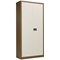 Jemini Extra Tall Metal Stationery Cupboard, 4 Shelves, 1960mm High, Coffee and Cream