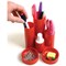 Q-Connect Desk Tidy, 6 Compartments, Red