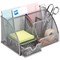 Q-Connect Curved Mesh Desktop Organiser, 7 Compartments, Silver