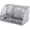 Q-Connect Curved Mesh Desktop Organiser, 7 Compartments, Silver