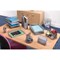Q-Connect Curved Mesh Desktop Organiser, 7 Compartments, Silver