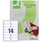 Q-Connect Multi-Purpose Labels, 14 Per Sheet, 99.1x38mm, White, 1400 Labels