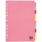 Q-Connect Subject Dividers, 10-Part, Blank Multicolour Tabs, A4, Multicolour (Pack of 25)