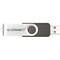 Q-Connect Silver/Black USB 2.0 Swivel 4Gb Flash Drive
