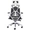 First Stealth Operator Chair with Headrest and Adjustable Arms, Black/White