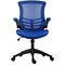 First Curve Operator Chair with Folding Arms, Blue