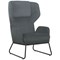 Calma Wingback Chair Grey with Black Frame
