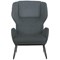 Calma Wingback Chair Grey with Black Frame