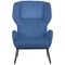 Calma Wingback Chair Blue with Black Frame