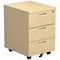 Jemini 3 Drawer Mobile Pedestal, Maple Jemini 3 Drawer Mobile Pedestal, Maple