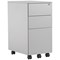 Jemini 3 Drawer Slimline Steel Mobile Pedestal, Silver Jemini 3 Drawer Slimline Steel Mobile Pedestal, Silver