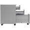 Jemini 3 Drawer Slimline Steel Mobile Pedestal, Silver Jemini 3 Drawer Slimline Steel Mobile Pedestal, Silver
