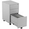 Jemini 3 Drawer Slimline Steel Mobile Pedestal, Silver Jemini 3 Drawer Slimline Steel Mobile Pedestal, Silver