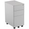 Jemini 3 Drawer Slimline Steel Mobile Pedestal, Silver Jemini 3 Drawer Slimline Steel Mobile Pedestal, Silver