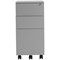 Jemini 3 Drawer Slimline Steel Mobile Pedestal, Silver Jemini 3 Drawer Slimline Steel Mobile Pedestal, Silver