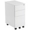 Jemini 3 Drawer Slimline Steel Mobile Pedestal, White Jemini 3 Drawer Slimline Steel Mobile Pedestal, White