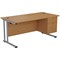 Jemini 2 Drawer Fixed Pedestal, 675mm Deep, Oak
