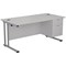 Jemini 2 Drawer Fixed Pedestal, 675mm Deep, White