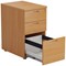 First 3 Drawer Desk High Pedestal, 600mm Deep, Beech