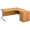 First 3 Drawer Desk High Pedestal, 600mm Deep, Beech