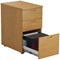 First 3 Drawer Desk High Pedestal, 600mm Deep, Oak