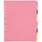 Q-Connect Subject Dividers, Extra Wide, 10-Part, Blank Multicolour Tabs, A4, Multicolour