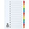 Q-Connect Reinforced Board Index Dividers, Extra Wide, 1-12, Multicolour Tabs, A4, White