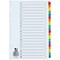 Q-Connect Reinforced Board Index Dividers, Extra Wide, A-Z, Multicolour Tabs, A4, White