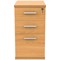 Astin 3 Drawer Desk High Pedestal, 600mm Deep, Beech