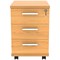 Astin 3 Drawer Mobile Pedestal, Beech