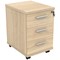 Astin 3 Drawer Mobile Pedestal, Oak
