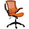 Jemini Marlos Mesh Back Chair with Folding Arms, Orange