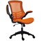 Jemini Marlos Mesh Back Chair with Folding Arms, Orange