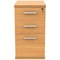 Polaris 3 Drawer Desk High Pedestal, 600mm Deep, Beech