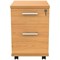 Polaris 2 Drawer Mobile Under Desk Pedestal, Beech