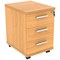 Polaris 3 Drawer Mobile Under Desk Pedestal, Beech