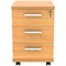 Polaris 3 Drawer Mobile Under Desk Pedestal, Beech