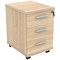 Polaris 3 Drawer Mobile Under Desk Pedestal, Oak