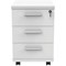 Polaris 3 Drawer Mobile Under Desk Pedestal, White