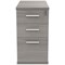 Polaris 3 Drawer Desk High Pedestal, 800mm Deep, Grey Oak