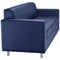 Jemini Iceberg 3 Seater Leather Sofa, Metal Feet, Blue